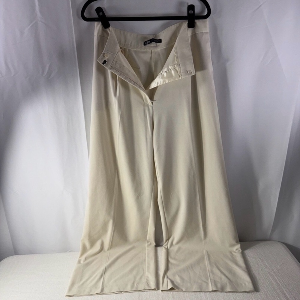 Zara Cream Wide-Leg Trousers XL